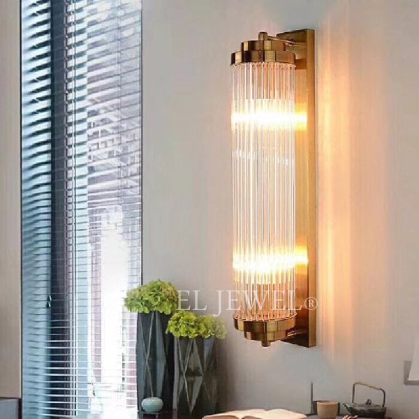 【1台在庫有！】デザイン照明　ウォールライト　ゴールド・2灯（W100×D170×H800mm）