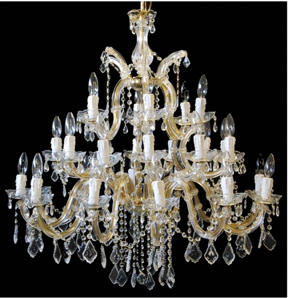 【1台在庫有！】イタリア製 大型クリスタルシャンデリア 30灯(W940×H920mm)