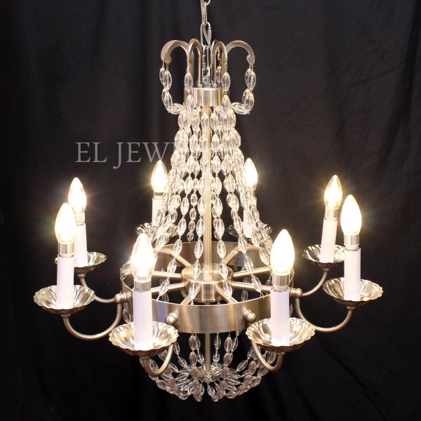 【2台在庫有！】エンパイア型デザインシャンデリア8灯(φ650×H670mm)