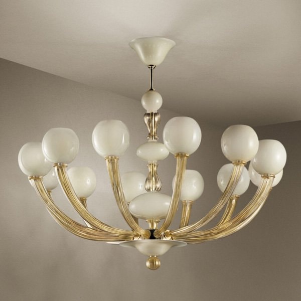 【sylcom】イタリア製 モダン・ヴェネチアンシャンデリア 12灯「Gritti」（カラー：6色）