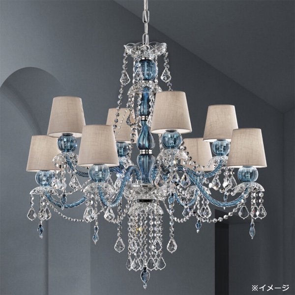 【sylcom】イタリア製 ヴェネチアンシェードシャンデリア 8灯「Michiel」（カラー：8色）