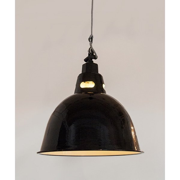 【廃番】ホーローランプ1灯・ブラック（φ362mm）