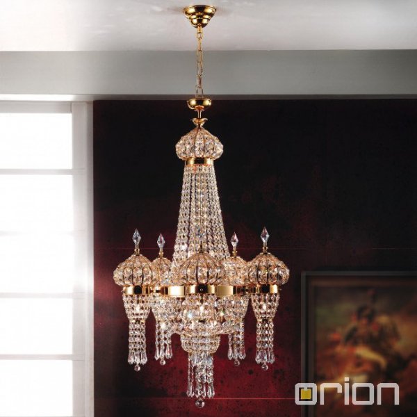 【ORION】クリスタルシャンデリア ゴールド 24灯(W650×H1000mm)