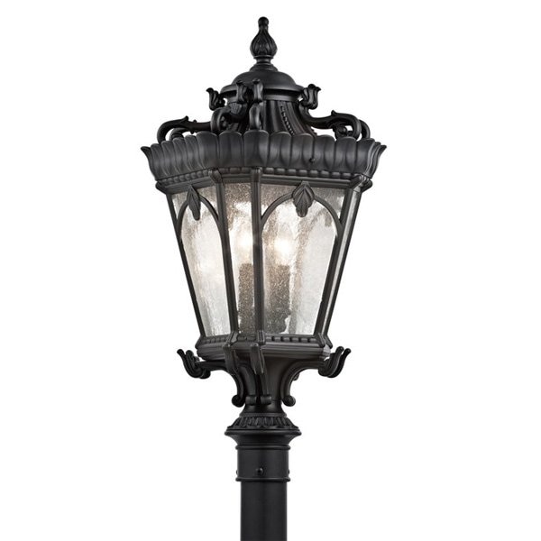 【KICHLER】アメリカ・キチラー社 屋外用ポストランタン4灯「Tournai」(W360×H760mm)