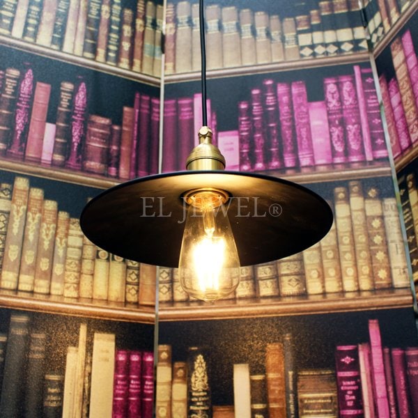 【1台在庫有！】 インダストリアル・スタイル ペンダントライト1灯ブラック(Φ260×H170mm)