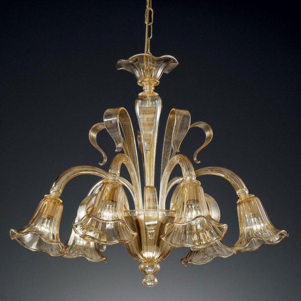 【VENICE ARTE】ヴェネチアンガラスシャンデリア「Cristoforo」6灯（Φ740×H700mm）***