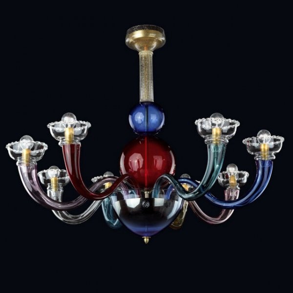 【VENICE ARTE】ヴェネチアンガラスシャンデリア「Arlecchino」8灯（Φ1000×H750mm）