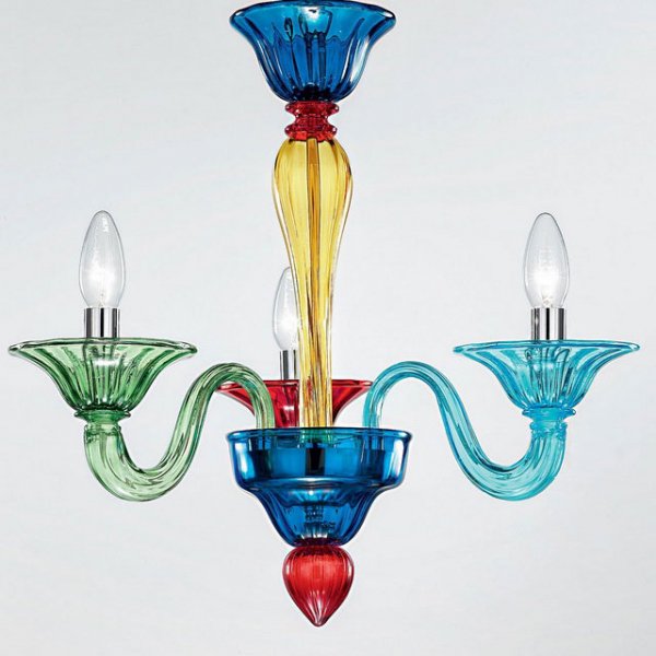 【VENICE ARTE】ヴェネチアンガラスシャンデリア「Iride」3灯（Φ520×H480mm）※要お見積もり