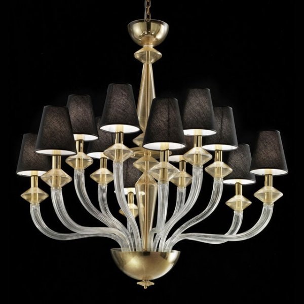 【VENICE ARTE】ヴェネチアン シェードシャンデリア「Keira」12灯（Φ1200×H1100mm）※要お見積もり