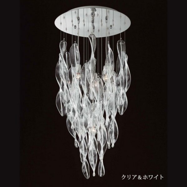 【VENICE ARTE】ヴェネチアンガラスシャンデリア「Elica」4灯（Φ500×Ｈ1100mm）※要お見積もり