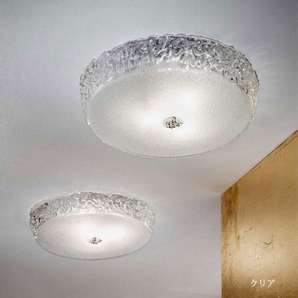 【VENICE ARTE】ヴェネチアンガラスシーリングライト「Aria」3灯（Φ500×Ｈ90mm）※要お見積もり