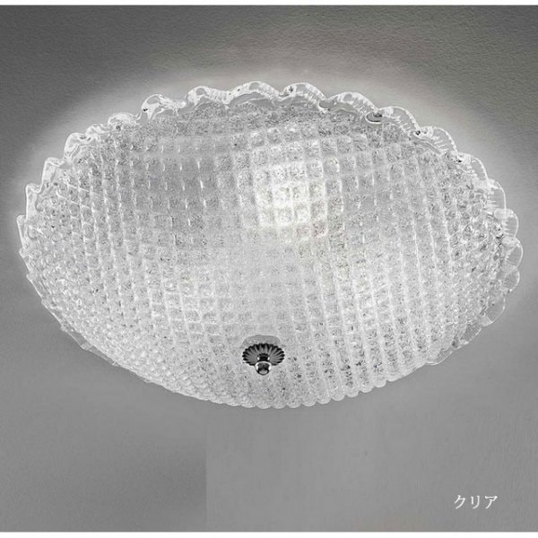 【VENICE ARTE】ヴェネチアンガラスシーリングライト「Claudia」3灯（Φ500×Ｈ150mm）※要お見積もり