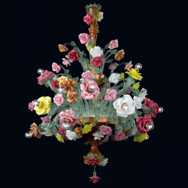 【VENICE ARTE】ヴェネチアンガラスシャンデリア「Beatrice」18灯（Φ900×Ｈ1200mm）