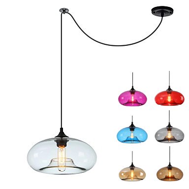 【リーズナブル】ミニペンダントライト1灯・7色（φ270×H150mm）
