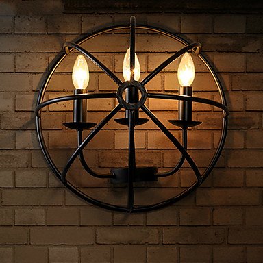 【リーズナブル】インダストリアル ウォールライト 3灯 ブラック（φ400×D220mm）