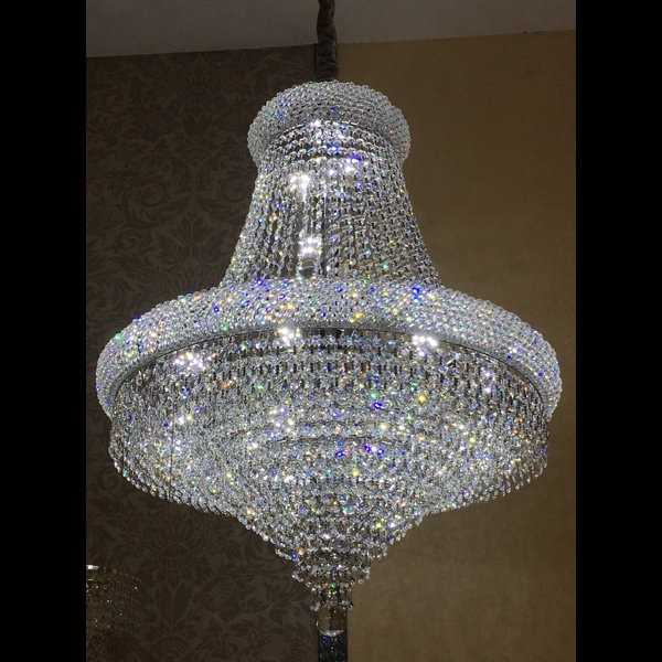 エンパイア型クリスタルシャンデリア 16灯 クロームorゴールド(φ650×H750mm)