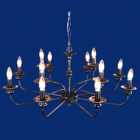 シャンデリア12灯・ブラックブラッシュ（φ880×H440mm）