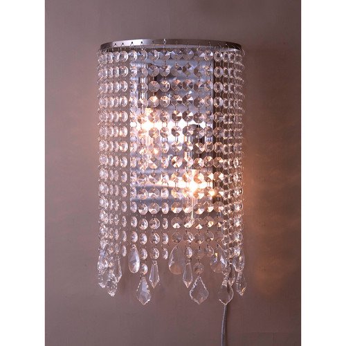 クリスタルウォールランプ2灯「LEXI」・クローム（W200×D130×H310mm）