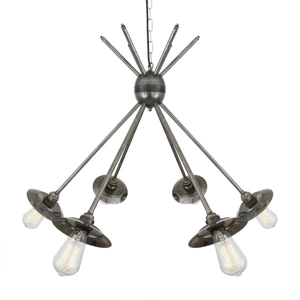 【Mullan】アイルランド・「HAKONE」インダストリアルシャンデリア6灯(W860×H600mm)*