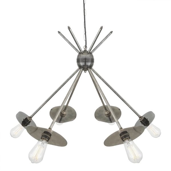 【Mullan】アイルランド・「NARA」インダストリアルシャンデリア6灯(W830×H600mm)