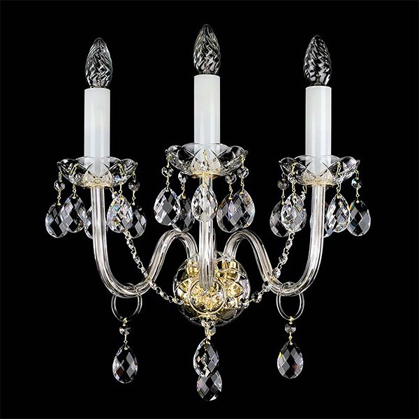 【ART GLASS】クリスタルブラケット3灯「RACHEL」（W380×H430mm）