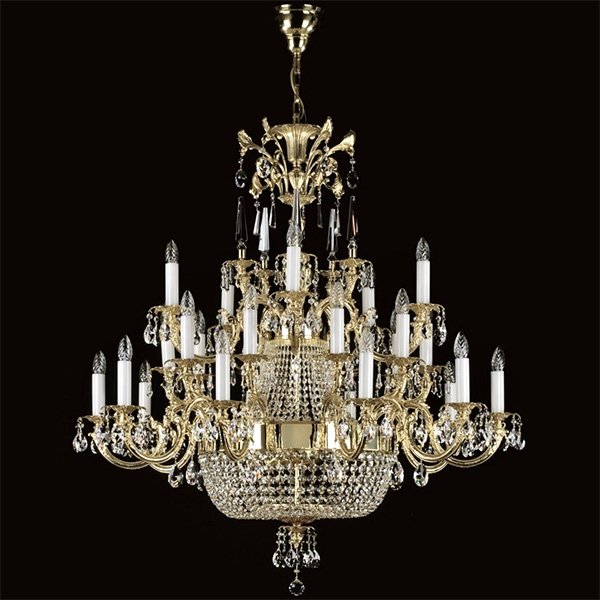 【ART GLASS】クリスタルシャンデリア 28灯「ARABELA」（W1200×H1350mm）