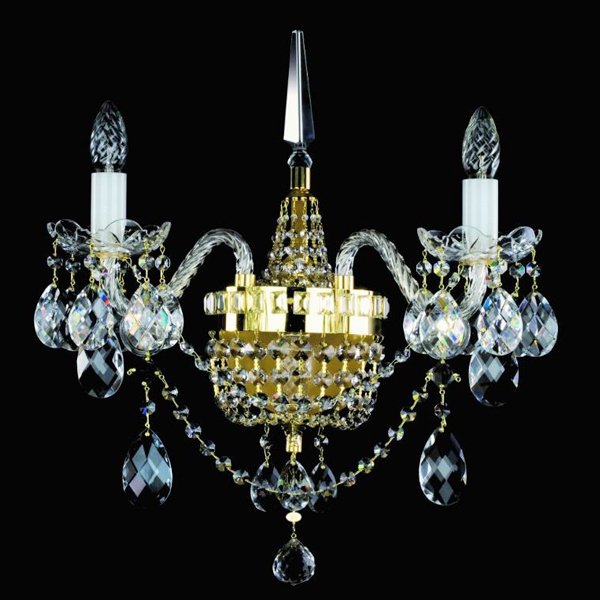 【ART GLASS】クリスタルブラケット 2灯「SARA」（W440×H530mm）