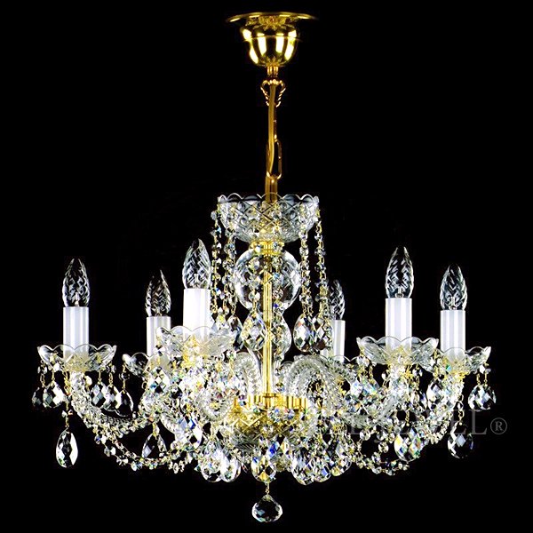 【ART GLASS】クリスタルシャンデリア「TATANA」6灯（W590×H450mm）