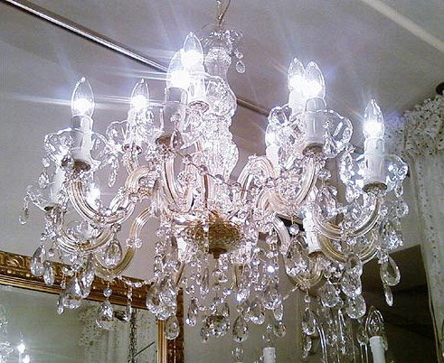 クリスタルシャンデリア 12灯 ゴールド(W610×H590mm)