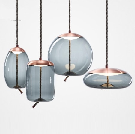 【各１台在庫有！A,B,C,Dタイプ、ブルーのみ】【法人様・店舗様限定】デザインペンダントライト 1灯 ブルー/クリア