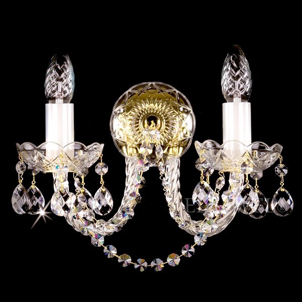 【ART GLASS】クリスタルブラケット 2灯（W340×H250mm）