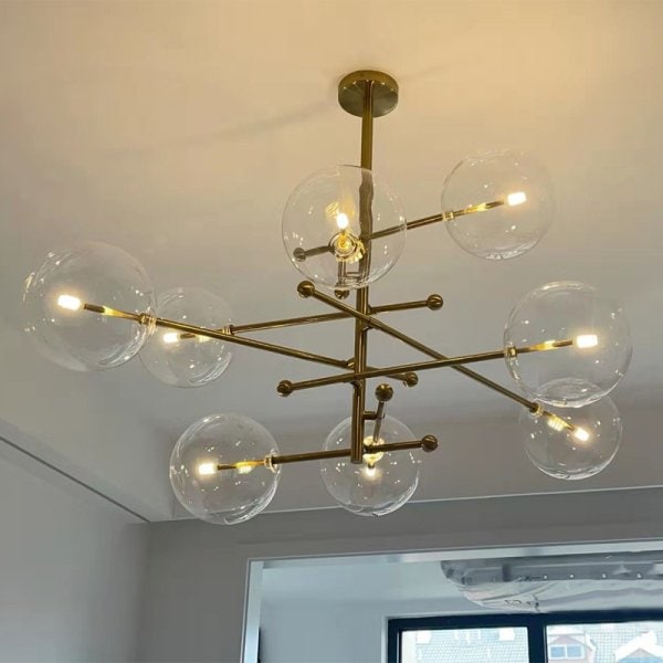 【Dunying】デザインスプートニク照明 6灯/8灯 ゴールド/ブラック (W800/W850mm)