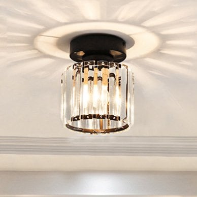 【リーズナブル】【CONTRACTED LED】シーリングミニシャンデリア1灯・ブラック（W130×H170mm）