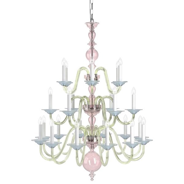 【Preciosa】「Eugene L-CONTEMPORARY COLOUR」シャンデリア24灯(W990×H1310mm)