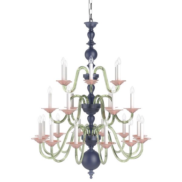 【Preciosa】「Eugene L-CONTEMPORARY COLOUR」シャンデリア24灯(W990×H1310mm)