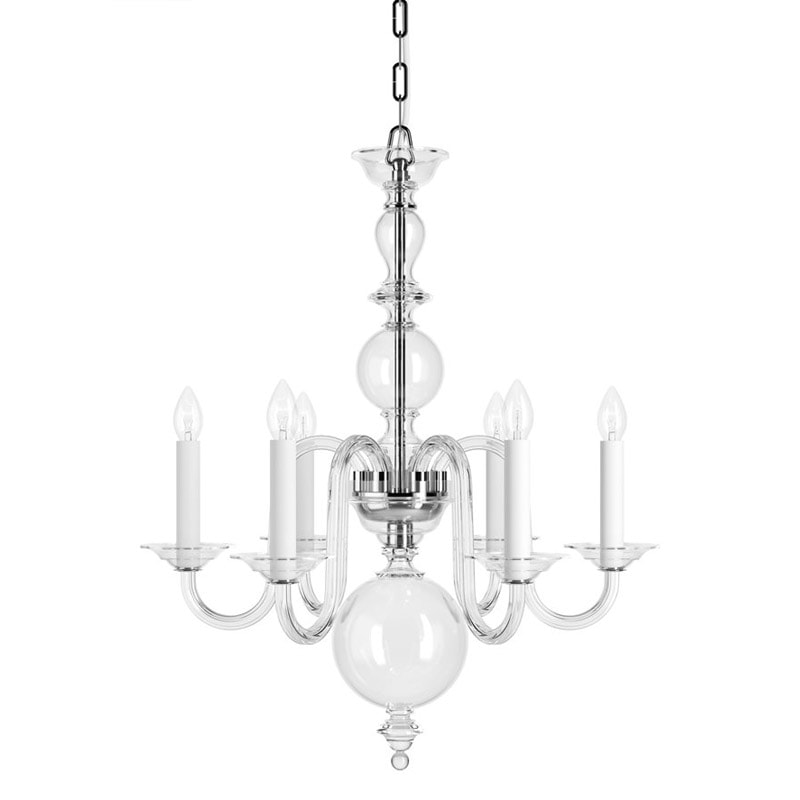 【Preciosa】「Eugene S-HISTORIC DESIGN」クリスタルシャンデリア6灯クローム(W620×H760mm)