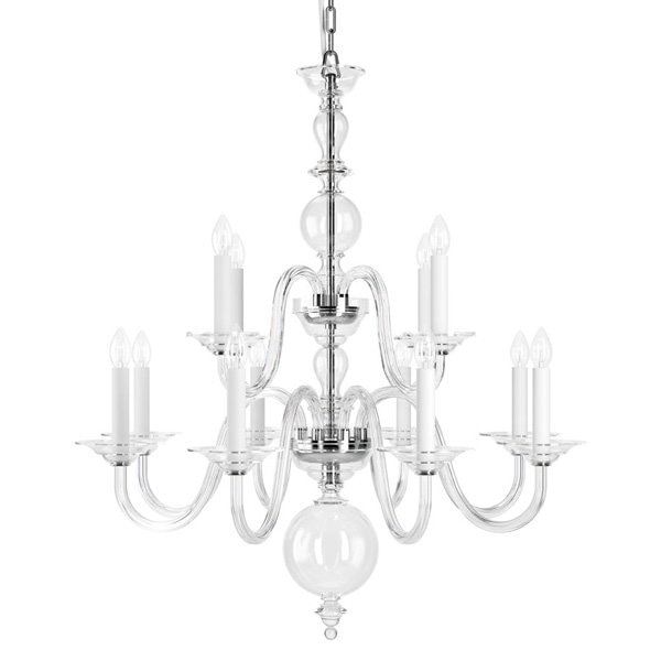 【Preciosa】「Eugene M-HISTORIC DESIGN」シャンデリア12灯クローム(W880×H980mm)