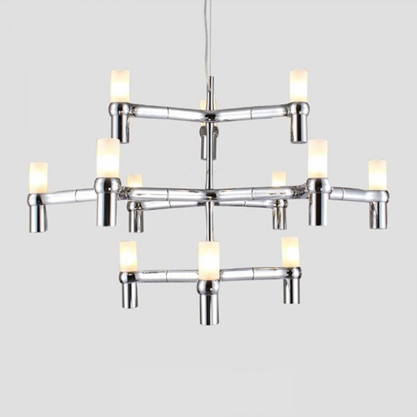 【E-Light】モダンシャンデリア ホワイト/ブラック/シルバー/ゴールド 6/9/12灯 （D500～D800mm×H150～H550mm）