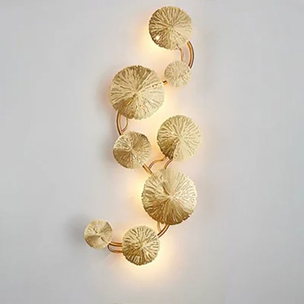【リーズナブル】デザイン照明ウォールライト8灯・ゴールド（W1200×H350mm）