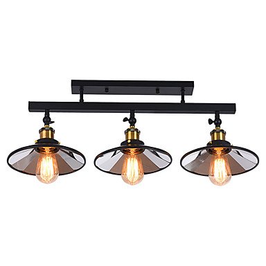 【OYLYW】ブラックシェードシーリングライト3灯（W720mm）