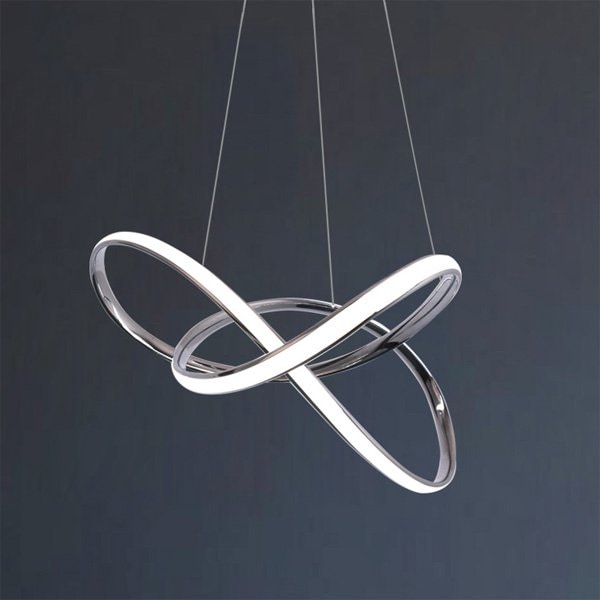 【CONTRACTED LED】デザイン照明LEDシャンデリア・クローム（W430mm）