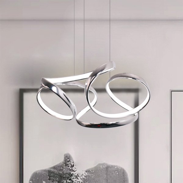 【CONTRACTED LED】デザイン照明LEDシャンデリア・クローム（W460mm）