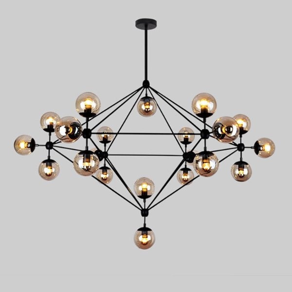 大型デザイン バブルシャンデリア 21灯／10灯 ブラック (W1730／W900mm)