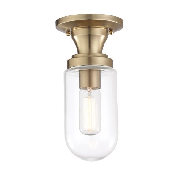 【MITZI】アメリカ・ガラスシーリングライト「CLARA」1灯・ゴールド（W120.6×H279.4mm）