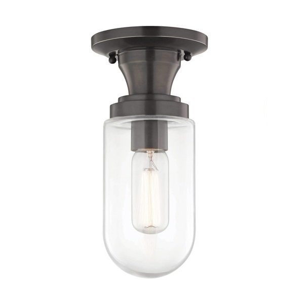 【MITZI】アメリカ・ガラスシーリングライト「CLARA」1灯・ブラック系（W120.6×H279.4mm）