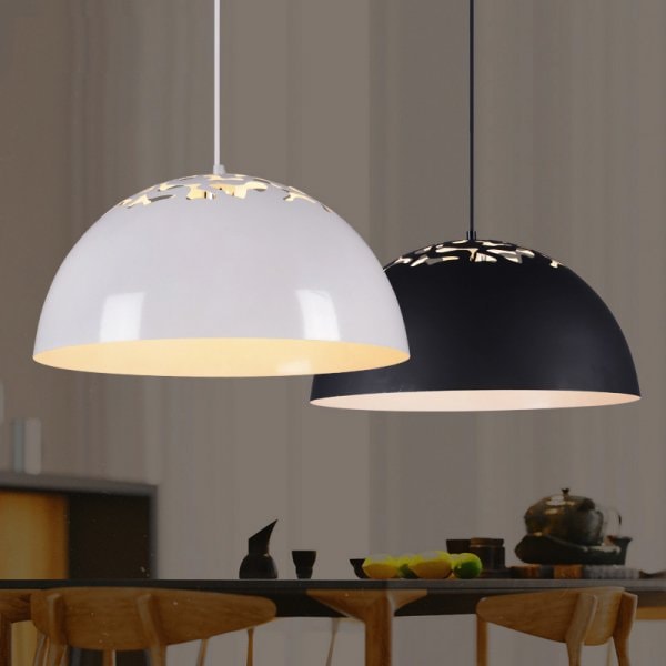 【リーズナブル】LEDペンダントライト ブラック/ホワイト (D400mm×H200mm)