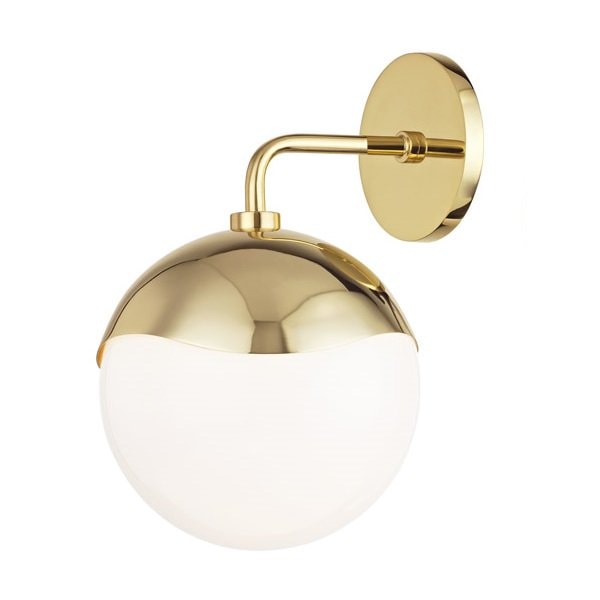 【MITZI】アメリカ・ガラスボールウォールライト「ELLA」1灯・ゴールド（W190.5×H304.8mm）