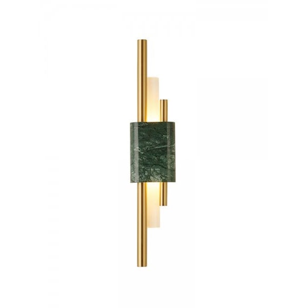 【リーズナブル】LEDウォールブラケット グリーン/ホワイト 金属/大理石 （W80mm×H500～H650mm）