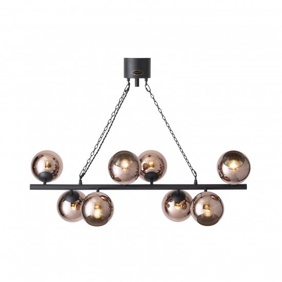 【HERMOSA】ペンダントライト「BIARRITZ 8」8灯・ブラック＆コッパー（W960×H1100mm）