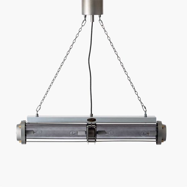 【HERMOSA】ペンダントライト「CYLINDER LAMP」4灯・シルバー（W804×H785mm）